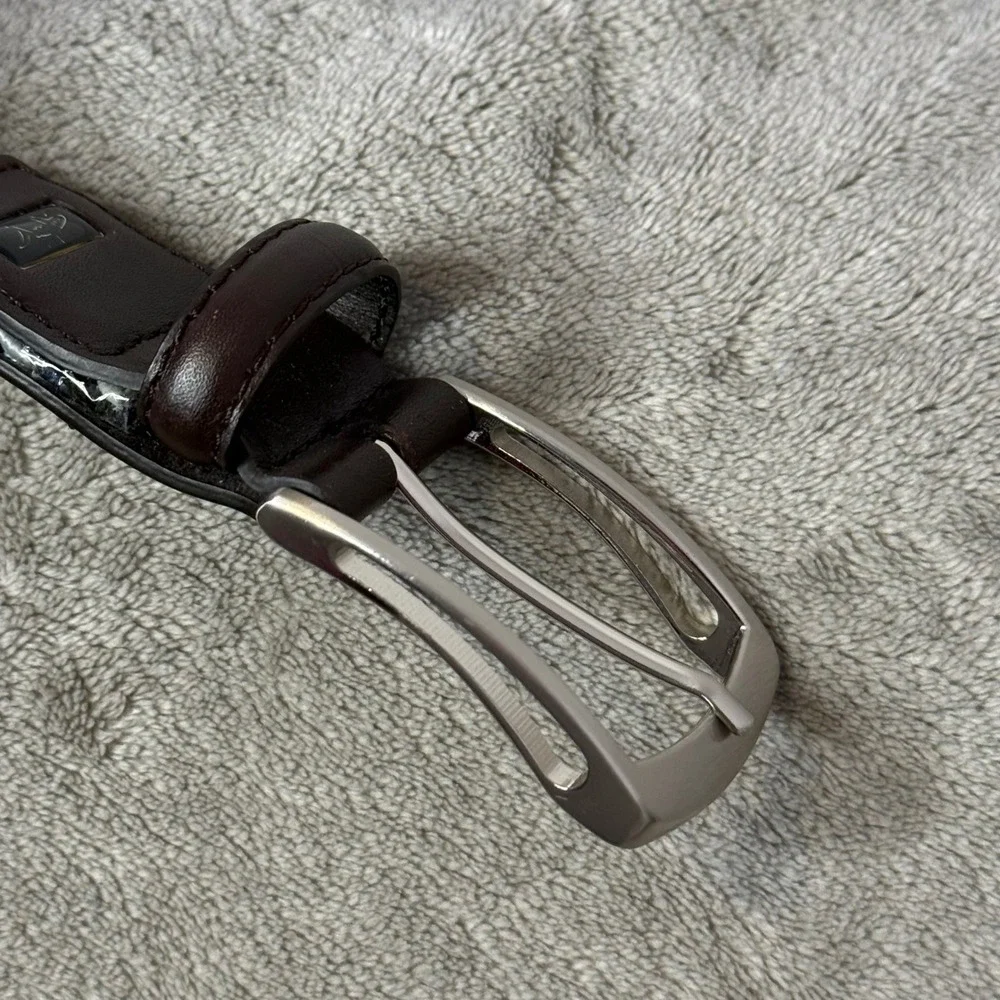 Greg Norman Braided Stretch Belt Mens 44 Navy Blue White Woven Preppy Nautical